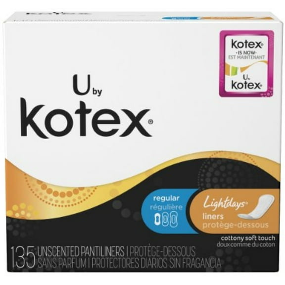 U by Kotex Lightdays Pantiliners Regular Unscented 135 Each