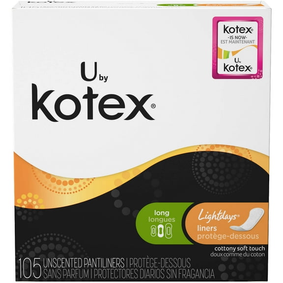 U by Kotex Lightdays liners, Long, Unscented 105 count