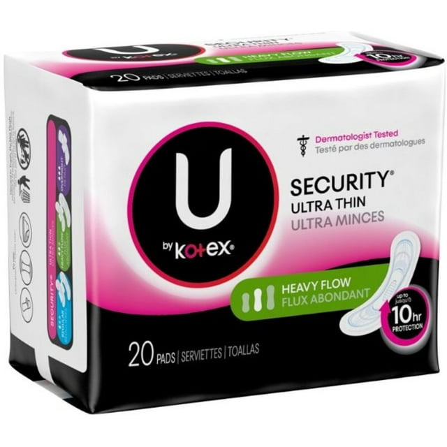 U by Kotex Ultra Thin Pads, Long, Individually Wrapped, 20 Ct, 2 Pack