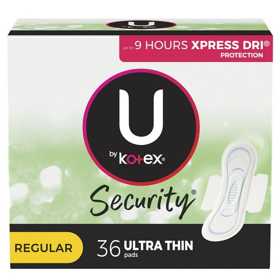 U by Kotex Security Feminine Pad Ultra Thin with Wings 53631 216 per Case
