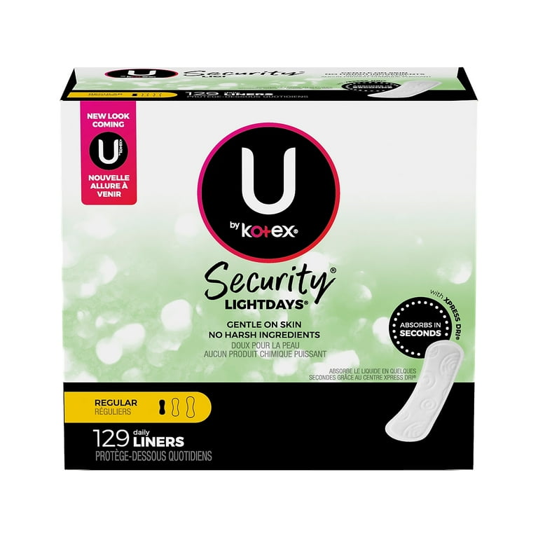 U by Kotex Security Lightdays Liners, Unscented, 129/Pack U by Kotex Security Lightdays Liners, Unscented, 129/Pack