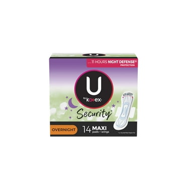 U by Kotex Security Maxi Pads with Wings Unscented (Pack of 5)