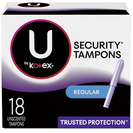 U by Kotex Security Tampons, Regular Absorbency, Unscented, 18 Count