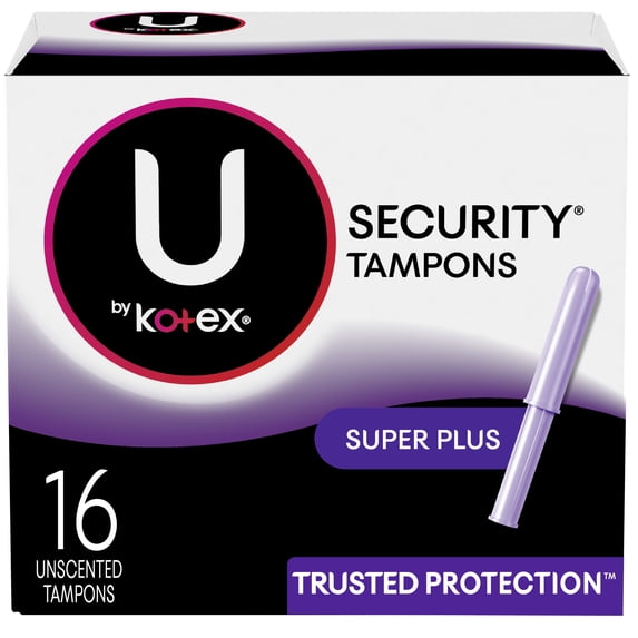 U by Kotex Security Tampons, Super Plus Absorbency, Unscented, 16 Count