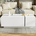 thumbnail image 1 of U-can 47.2''-72.7'' Extendable Coffee Table Multi-functional Coffee Table With High-gloss Finish Coffee Table With 2 Hidden Storage Space And 2 Drawers For Living Room, 1 of 22