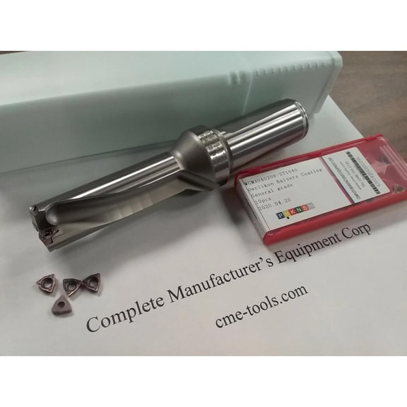 U drill 7/8"x2-3/4"x5-3/4", 1" shank, index, w. Extra 4 WCMX04 inserts #UD-78