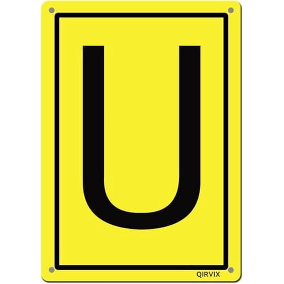 "U"letter sign for wall 26 metal letters metal letters for outdoor signs yard signs Refined Text"Metal Letters U" Size 8" x 12"