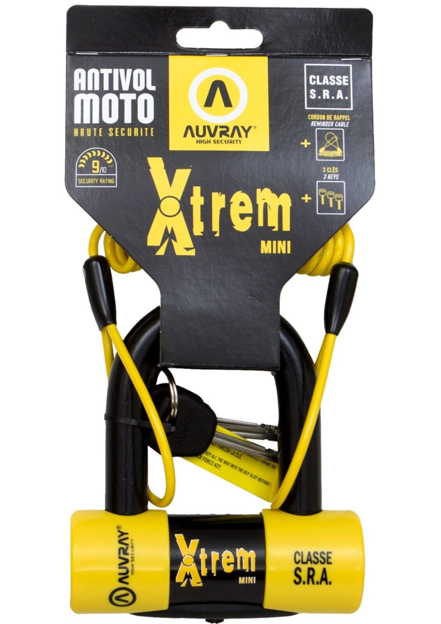 U lock for bicycle motorcycle anti-theft Auvray Xtrem Scooter Made in France