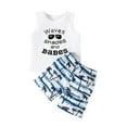 thumbnail image 1 of U·nikaka Toddler Baby Boy Clothes Sets 2Pcs Beach Summer Outfits with Tank Tops and Shorts, 1 of 7