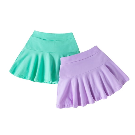 U·nikaka Toddler Baby Girl Skorts Flared Plain Pleated Skater Skirts Sport Skorts