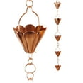 thumbnail image 1 of U-nitt 8.5 feet Natsu Rain Chain, Alternative Downspout for Gutter, Copper Plated Scalloped Natsu Full Length 8.5 ft 786/5570CP, 1 of 6