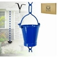 thumbnail image 1 of U-nitt Rain Chains, Roof Gutter Downspout Channel, Rainwater Catcher/Diverter, 8.5 FT, Metal, Blue Powder Coated, Farmhouse Bucket, 8146BLU, 1 of 7