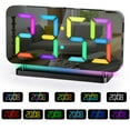 Upick Digital Alarm Clock for Home Bedroom,RGB 10 Colors Night Light