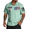 thumbnail image 1 of U.s. 250th Anniversary Hawaiian Shirt Men 4th Of July American Flag Printed Hawaiian Shirts Short Sleeve Button Down Patriotic Tee for Memorial Day Independence Day Holiday Shirts,Green S, 1 of 3