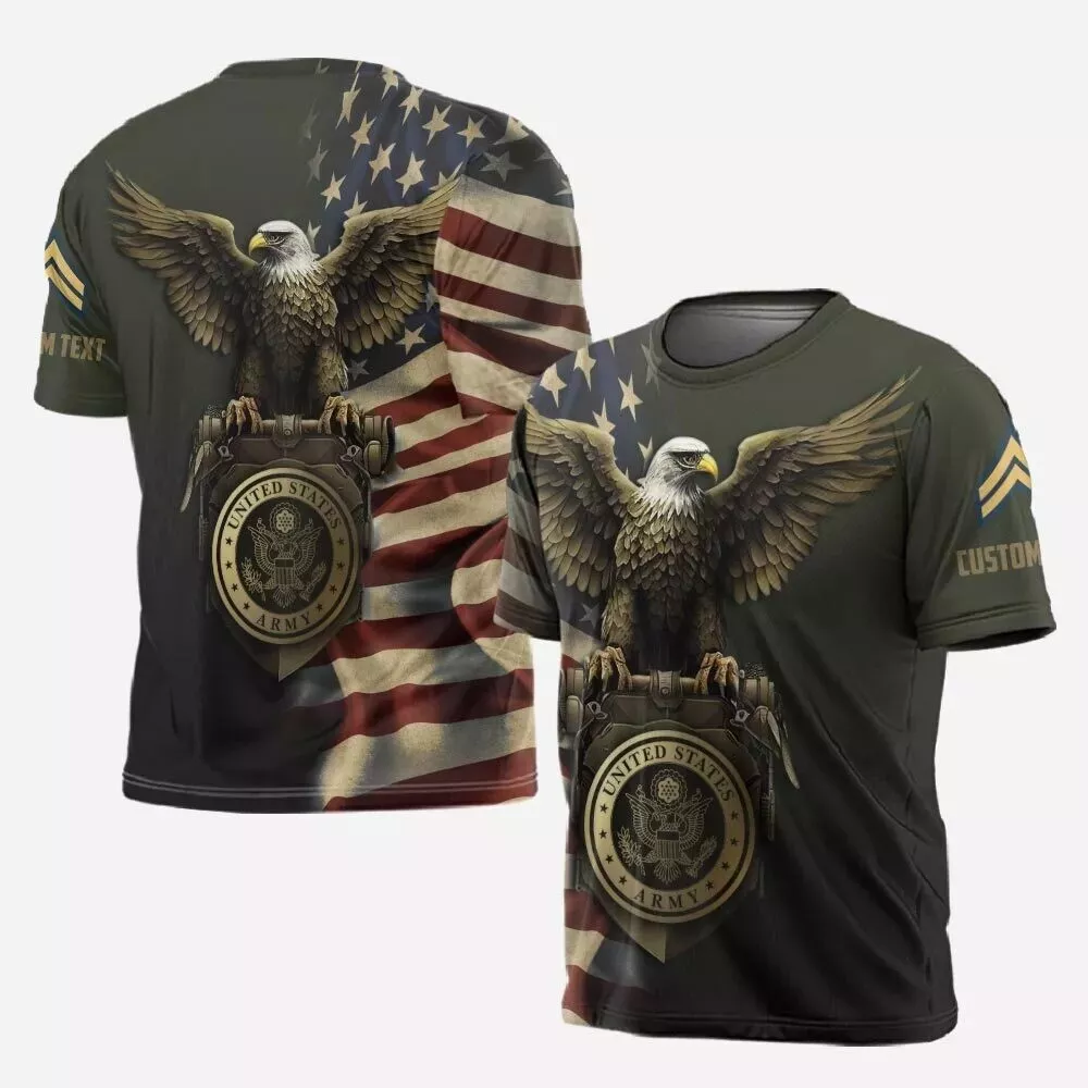 U.s Army Shirt Eagle Us Flag Veteran Shirt Military Soldier Custom 3d 