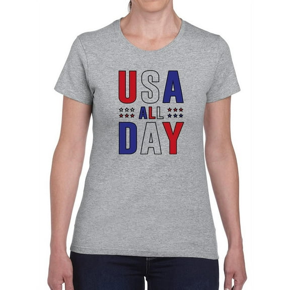 U.s.a. All Day Women Shaped T-Shirt, Female Small