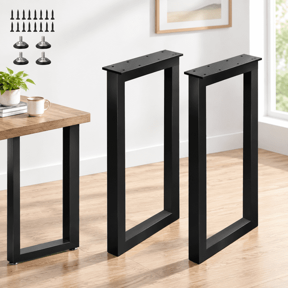 U-shaped 36 IN Metal Furniture Heavy Duty Industrial Steel Table Base