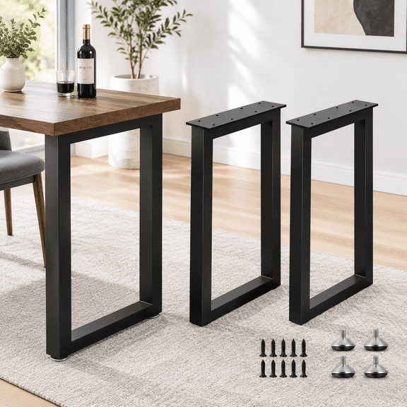 U-shaped 36 Inch Metal Furniture, Heavy Duty Industrial Steel Table Feet for Bar, Dining, Kitchen