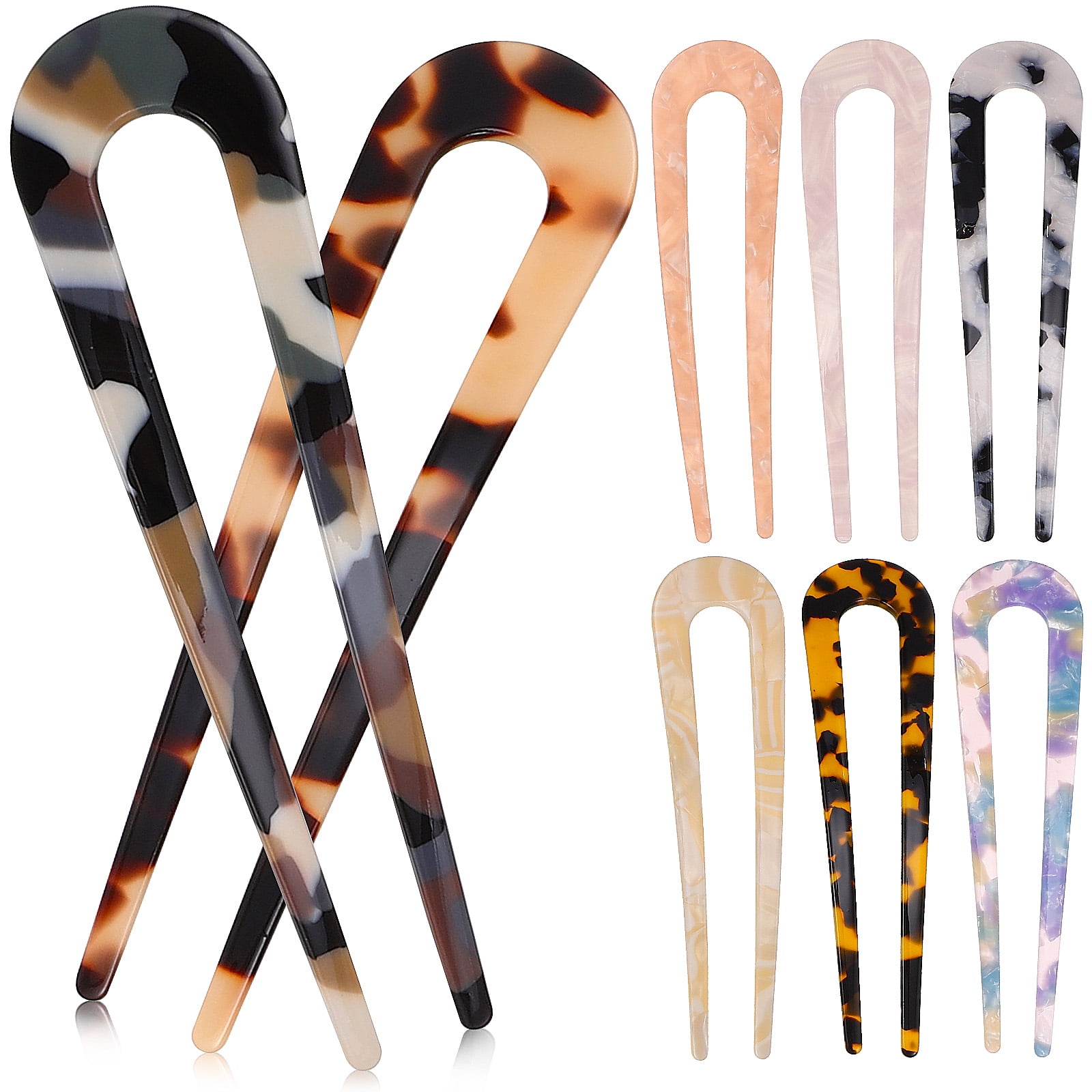 Ushaped Acetate Hairpin 8 Pcs Accessories French Barrettes Grips Clip for Bobby Pins