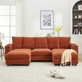 thumbnail image 1 of U-shaped Combination Couch, Sectional Modular Sofa For Living Room, 3-seater Upholstered Sofa With Ottoman, Console Included, 1 of 7
