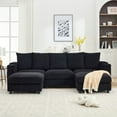 thumbnail image 1 of U-shaped Combination Couch, Sectional Modular Sofa For Living Room, 3-seater Upholstered Sofa With Ottoman, Console Included, 1 of 7