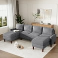 thumbnail image 1 of U-shaped Combination Sofa, Sponge-filled Cushion Sectional Couch for Living Rooms, 1 of 11