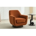 thumbnail image 1 of U-shaped Fully Assembled Swivel Chair, Round Barrel Chair with Velvet Fabric, Modern Accent Chair for Living Room, Bedroom, Apartment, Villa (Burnt Orange), 1 of 8