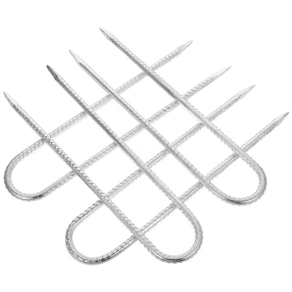 U-shaped Ground Nails Trampoline Pile Anchor Metal Stakes for Camping Heavy Galvanized Steel 4 Pcs