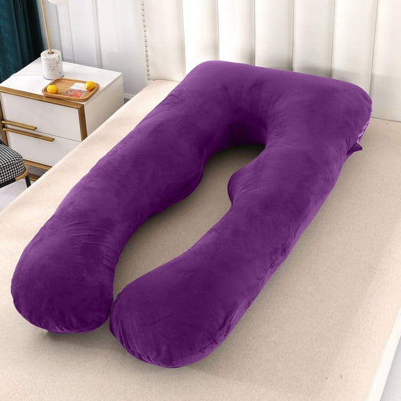 U-shaped Maternity Pillow Pillow Cover Washable Removable Maternity Pillow Cover(Purple)