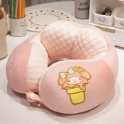 U-shaped Pillow Cute Headrest Kuromi Melody Car Sleeper Pillow Home Neck Protection Detachable Washable Neck Pillow Gift