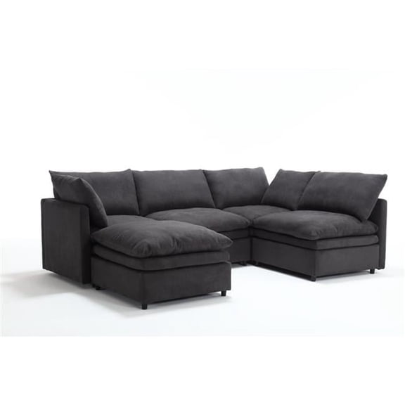 U-shaped Sectional Sofa,5-seat Upholstered Sofa,Modern