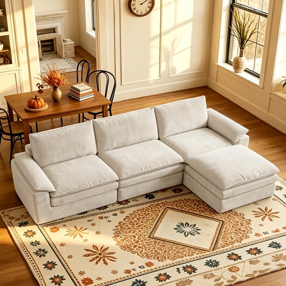 modern living room cloud sofa white sofa