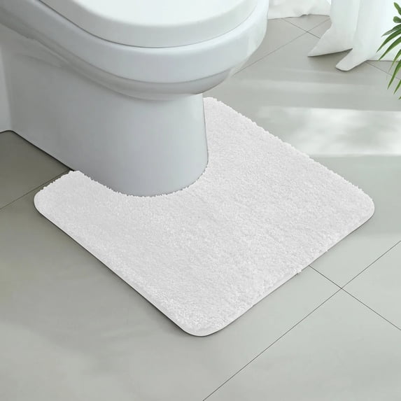U-shaped thickened bathroom floor mat, plush material, bathtub absorbent mat, anti slip foot mat, bathroom small carpet, entranc