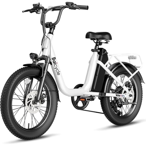 Baicycle U03 Adult E-Bike, 1200W Peak Brushless Motor, Up to 70-90 Mile Range, 28 MPH High-Capacity Removable Battery Commuter Bike, White.
