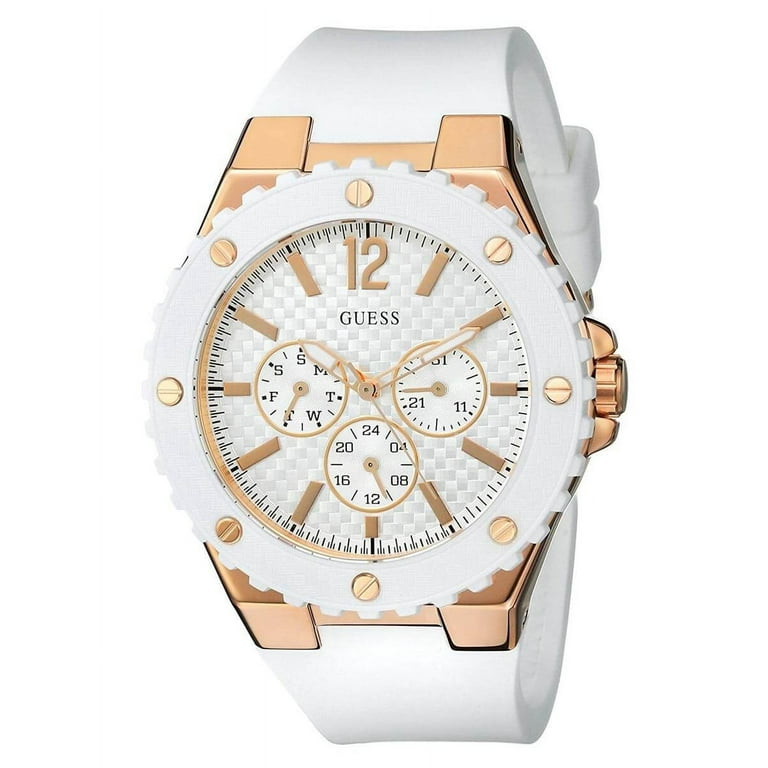 U0452L1 Women s White Dial White Silicone Strap Quartz Watch Walmart