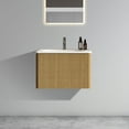 thumbnail image 1 of U055-24W-306 24" Striped Natural Oak Bathroom Vanity with White Ceramic Sink, Wall Mounted Floating Bathroom Vanity for Modern Bathroom,, 1 of 9