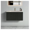 thumbnail image 1 of U057-Etna30W-308 30" Striped Brushed Black Oak Floating Bathroom Vanity with White Ceramic Sink, Bathroom Vanity for Modern Bathroom, One-Piece White Basin without Drain, Pre-assembled, 1 of 9