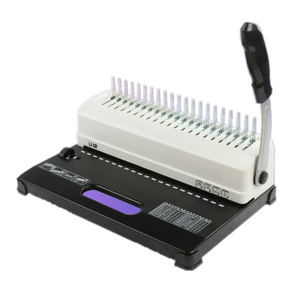 U12 Comb Binding Machine Manual Rubber Ring Clip 21 Hole Binding Machine A4 Paper Document Punching Machine Voucher Binding Mach ,Easy to Use