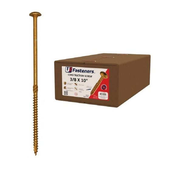 U2 Fasteners Construction Screw 3/8 Inch X 10 Inch, 300Ct