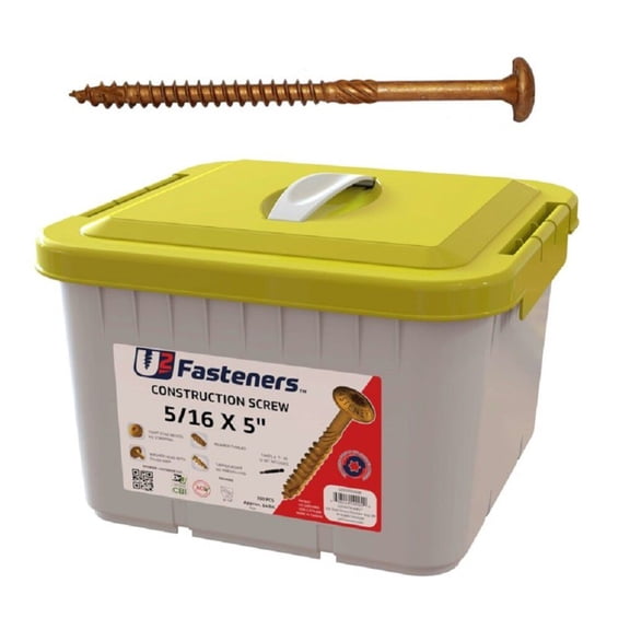 U2 Fasteners Construction Screw 3/8 Inch X 5 Inch, 300Ct