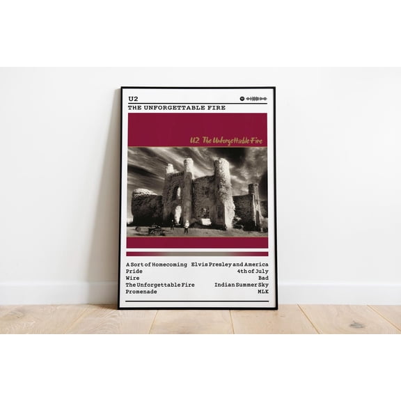 U2 The Unforgettable Fire Album : Rock Music Wall Art #433, Unframed Poster Size 8x12