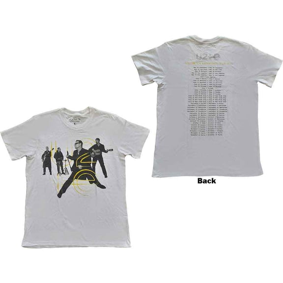 U2 Unisex T-Shirt Live Action (Back Print) (Medium)
