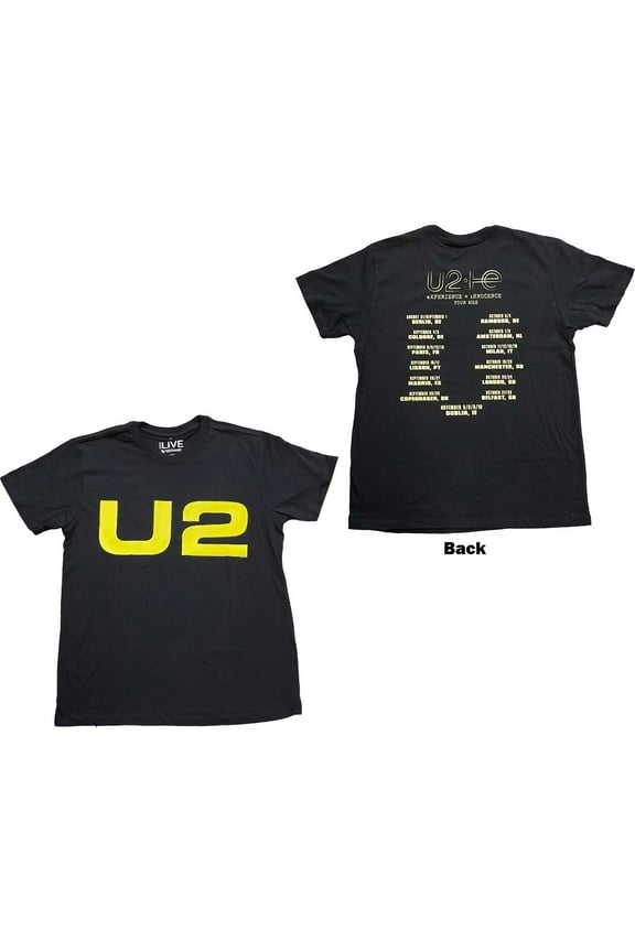 U2 Unisex T-Shirt Logo 2018 (Back Print) (X-Large)