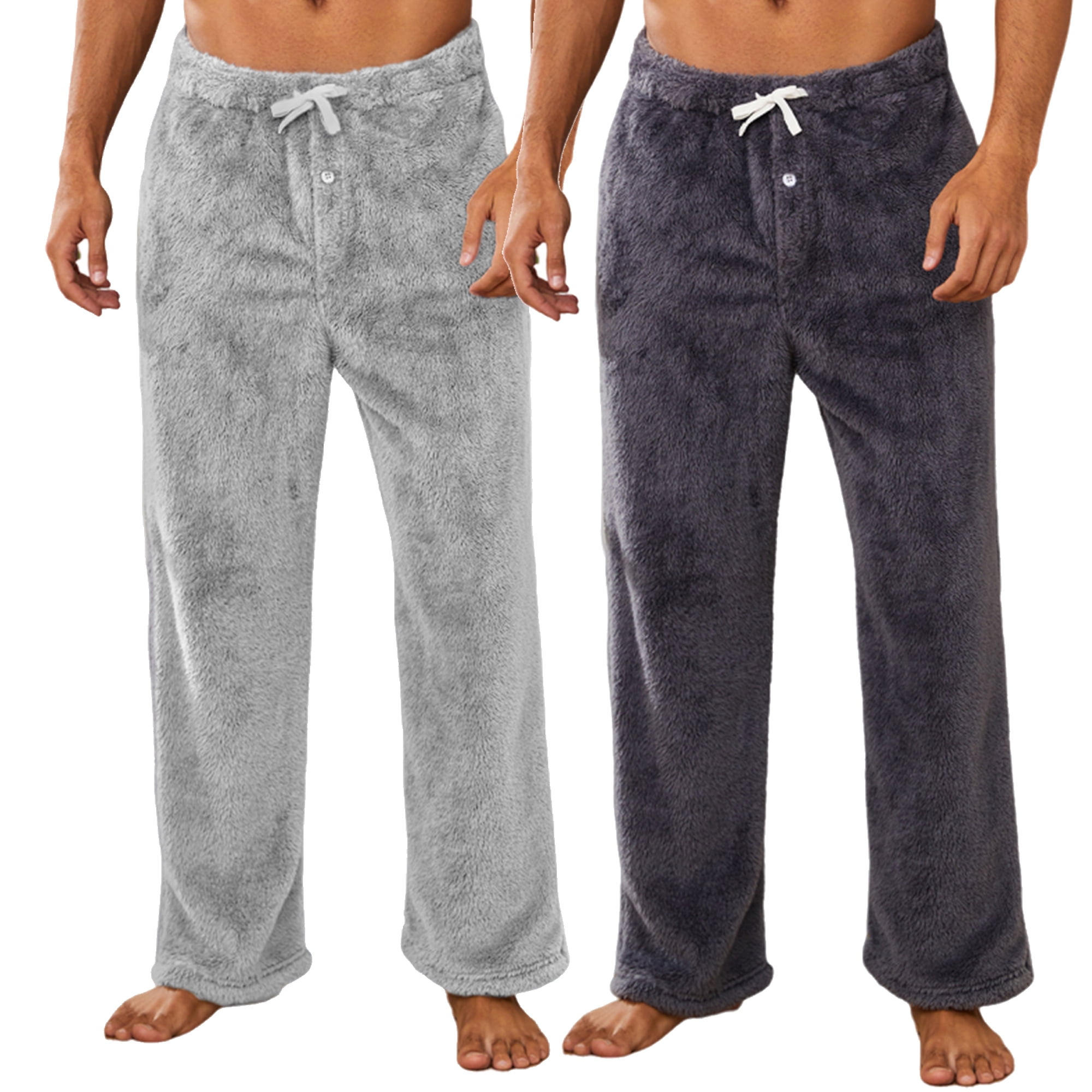 U2SKIIN 2 Pack Mens Plush Warm Pajama Pants, Fluffy So…