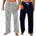 thumbnail image 1 of U2SKIIN 2 Pack Mens Plush Warm Pajama Pants, Fluffy Soft Fleece Sleep Pant with Pockets Lounge Pj Bottoms for Men (Navy+Light Grey, 2XL), 1 of 5