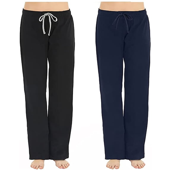 U2SKIIN 2 Pack Pajama Pants for Women, Womens Soft Lounge Lightweight Sleep Pj Bottoms, (Black/Navy, M)
