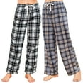 thumbnail image 1 of U2SKIIN 2 Pack Women Fleece Pajama Pants, Comfy Plaid PJ Bottoms For Women with Pockets Soft Warm（Grey-Yellow Plaid / White-Black Plaid, XL）, 1 of 1