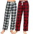thumbnail image 1 of U2SKIIN 2 Pack Women Fleece Pajama Pants, Comfy Plaid PJ Bottoms For Women with Pockets Soft Warm（Red-Black Plaid / White-Black Plaid, M）, 1 of 1
