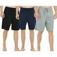 thumbnail image 1 of U2SKIIN 3 Pack Mens 100% Cotton Pajama Shorts, Lightweight Lounge Pant with Pockets Soft Sleep Pj Bottoms(XL,Black/Navy/Light Gray Mel.), 1 of 6