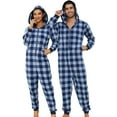 thumbnail image 1 of U2SKIIN Couple Onesie Pajama Sets, Hooded Zipper Christmas Matching Plaid Pjs Set for Men and Women Soft Warm Jumpsuit (Womens Navy-Blue Mel. Plaid , XL), 1 of 5